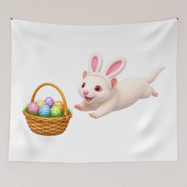 Item preview, Albino Ferret Easter Basket designed and sold by Sillytoe.