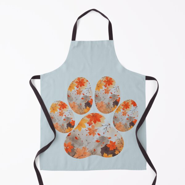 Item preview, Autumn leaves paw print (sky blue) designed and sold by Doodles Down South.