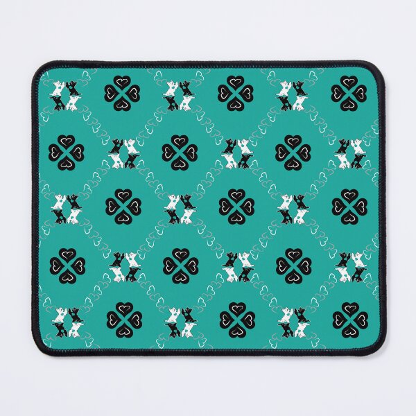 Item preview, Black & White Terrier Love Diamonds on Teal Background designed and sold by Digitalmyth's Designs.