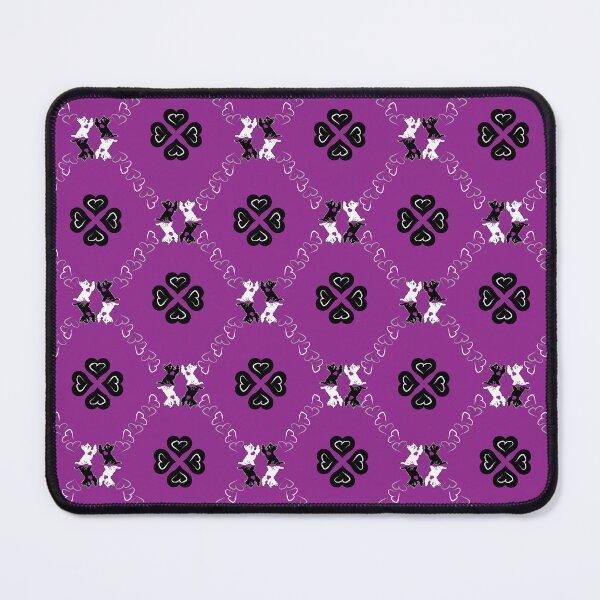Item preview, Black & White Terrier Love Diamonds on Purple Background designed and sold by Digitalmyth's Designs.