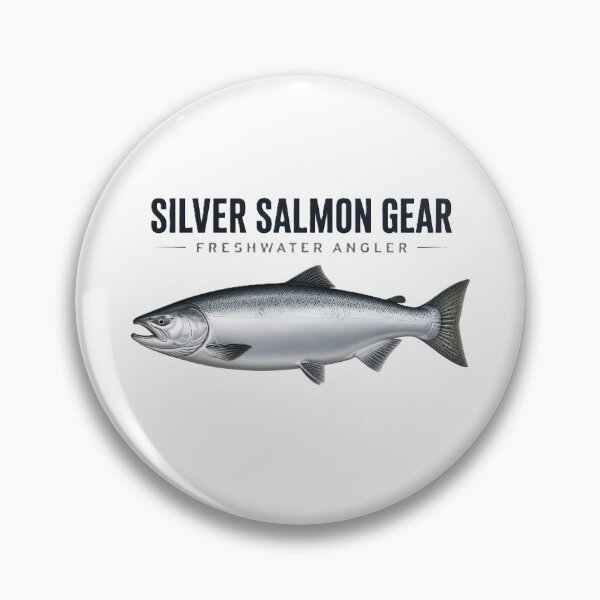 Item preview, Metallic Silver Salmon Gear Freshwater Angler Graphic designed and sold by NobleCast .