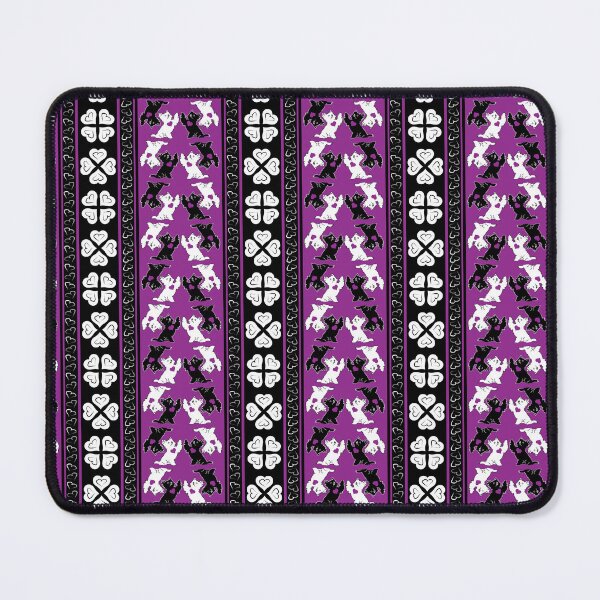 Item preview, Black & White Terrier Love Stripes on Purple Background designed and sold by Digitalmyth's Designs.