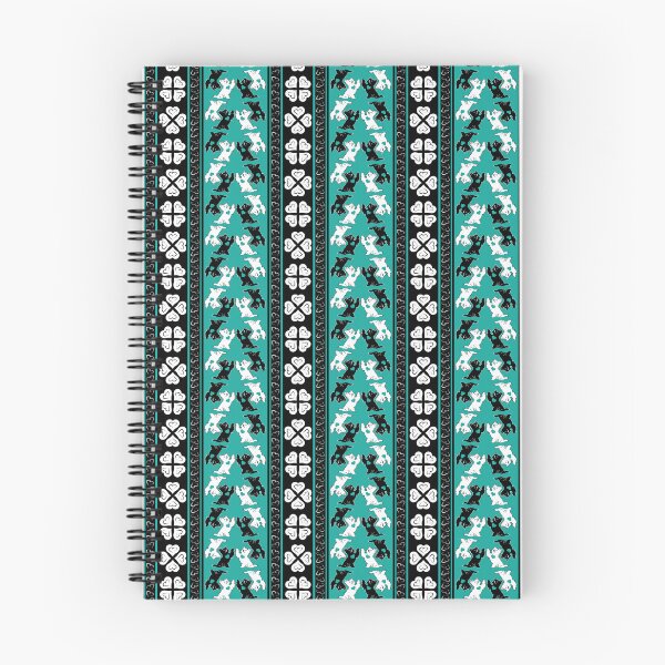 Item preview, Black & White Terrier Love Stripes on Teal Background designed and sold by Digitalmyth's Designs.