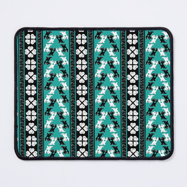 Item preview, Black & White Terrier Love Stripes on Teal Background designed and sold by Digitalmyth's Designs.