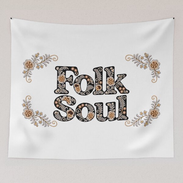 Item preview, Folk Soul Floral Embroidery Typography designed and sold by DansCreations42.