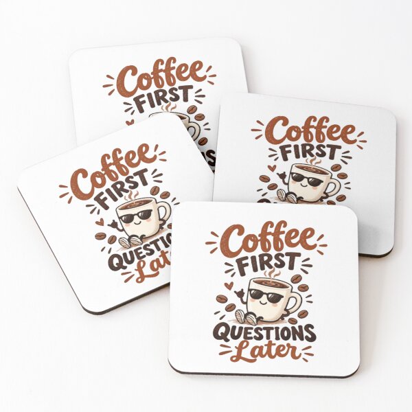Item preview, Coffee First Questions Later Funny Coffee Lover Design designed and sold by Fouitered.