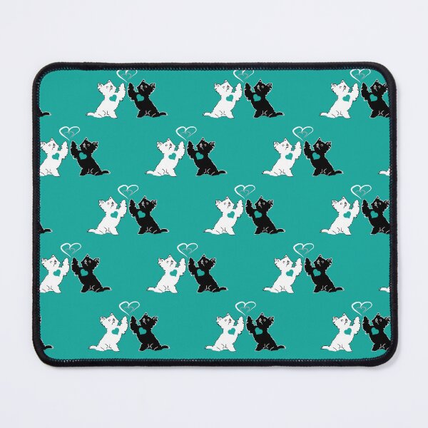 Item preview, Black & White Terrier Loves on Teal Background designed and sold by Digitalmyth's Designs.