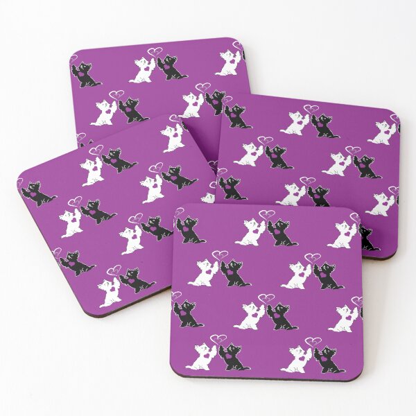 Item preview, Black & White Terrier Loves on Purple Background designed and sold by Digitalmyth's Designs.
