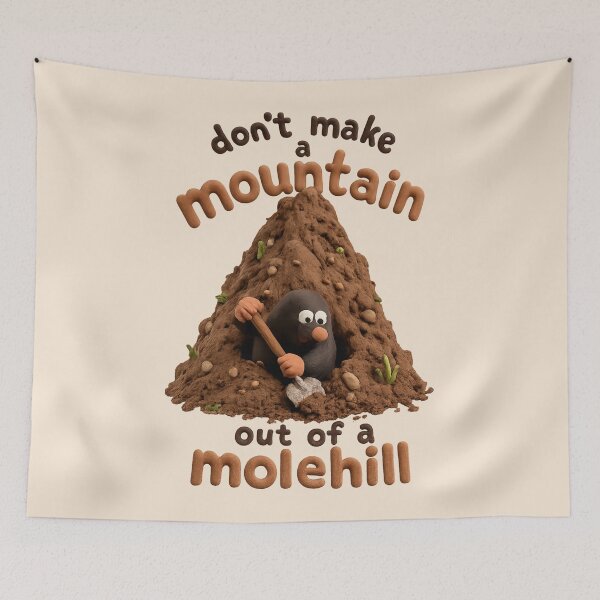 Item preview, Cute Mole Digging Mountain Out Of A Molehill | Claymation Pun designed and sold by Moons Studio.