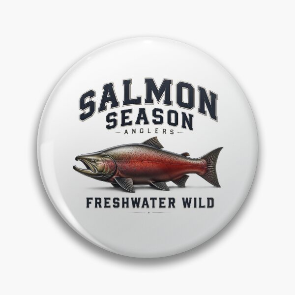 Item preview, Vintage Salmon Season Anglers Freshwater Fish Graphic designed and sold by NobleCast .
