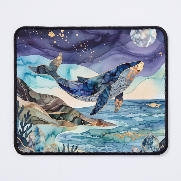 Item preview, Humpback Whale in Midnight Crystal Ocean designed and sold by Aureluxe.