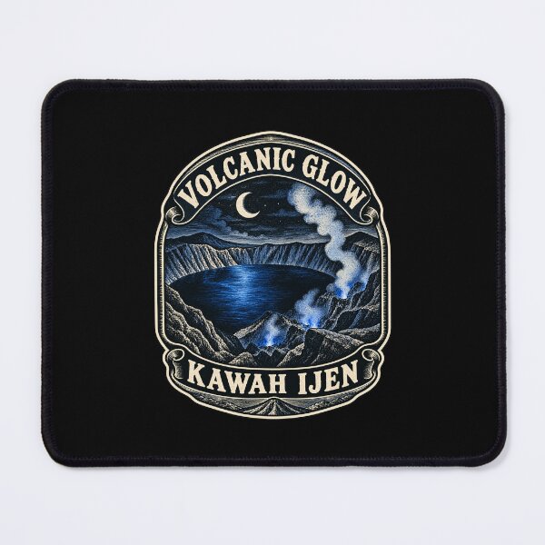 Item preview, Volcanic Glow at Kawah Ijen – Blue Fire Illustration designed and sold by AMICO77.