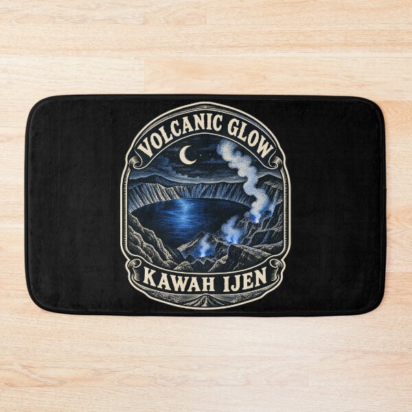 Item preview, Volcanic Glow at Kawah Ijen – Blue Fire Illustration designed and sold by AMICO77.