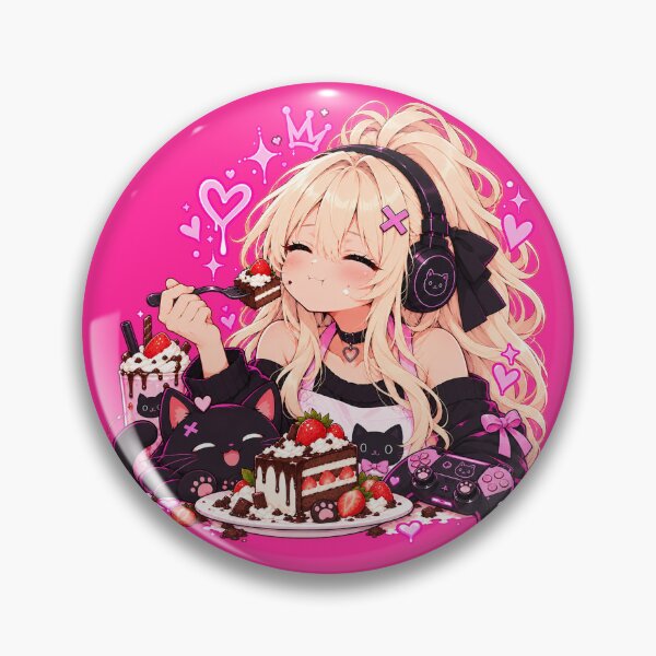 Item preview, Neko Yuki Gaming Girl - Cake & Controller Anime designed and sold by Vantu Design.