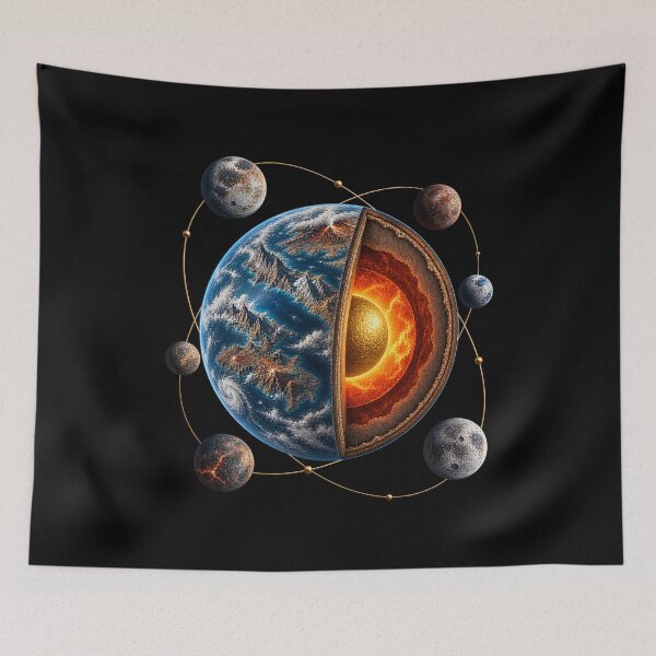 Item preview, Mega-Earth Exoplanet Cutaway – Space Science Art designed and sold by AMICO77.