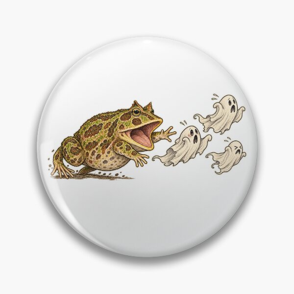 Item preview, Pacman Frog Ghost Chase Halloween Frog Art designed and sold by threadandfangs.