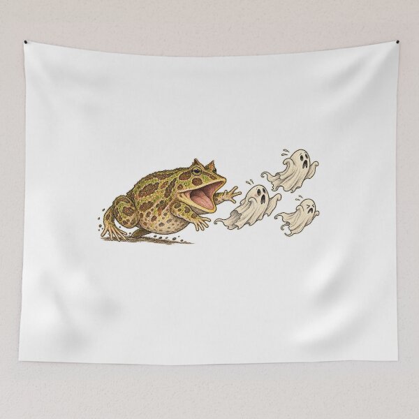 Item preview, Pacman Frog Ghost Chase Halloween Frog Art designed and sold by threadandfangs.