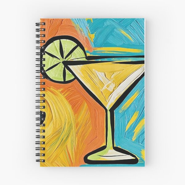 Item preview, Cigar and Lime Garnished Cocktail with Smoky Swirls and Energetic Brushstrokes in Vibrant Lounge Art designed and sold by OlfactoART Studio.
