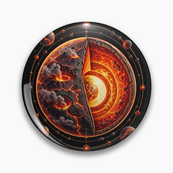 Item preview, Lava Super-Earth Cutaway – Fiery Exoplanet Art designed and sold by AMICO77.