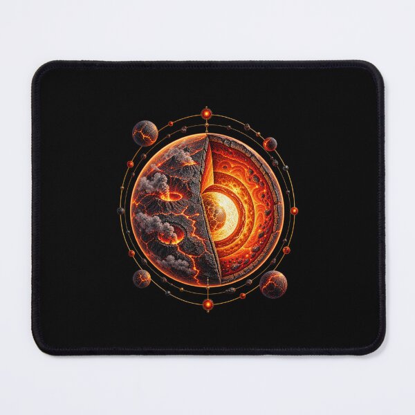 Item preview, Lava Super-Earth Cutaway – Fiery Exoplanet Art designed and sold by AMICO77.