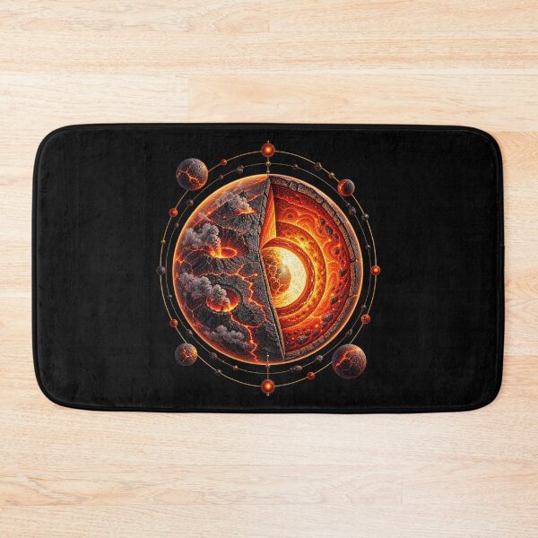 Item preview, Lava Super-Earth Cutaway – Fiery Exoplanet Art designed and sold by AMICO77.