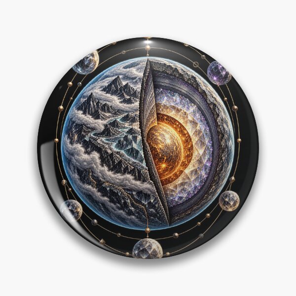 Item preview, Diamond Carbon Planet Cutaway – Cosmic Geology Art designed and sold by AMICO77.