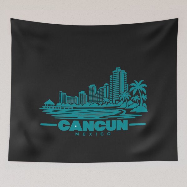 Item preview, Cancun Mexico Line Art Travel Poster designed and sold by CMYKStudio.