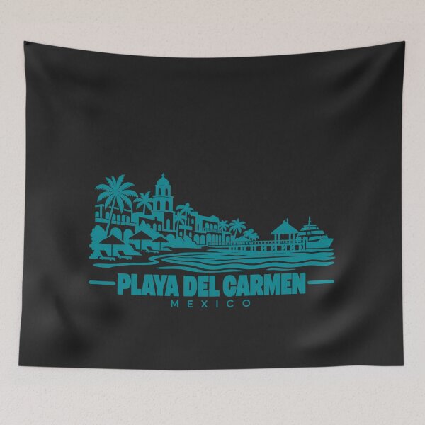 Item preview, Playa del Carmen Mexico Line Art Travel Poster designed and sold by CMYKStudio.