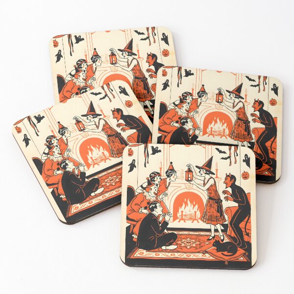 Item preview, Vintage Halloween Trick or Treaters 1920s Witch Costume Art designed and sold by GymTanLaundry.