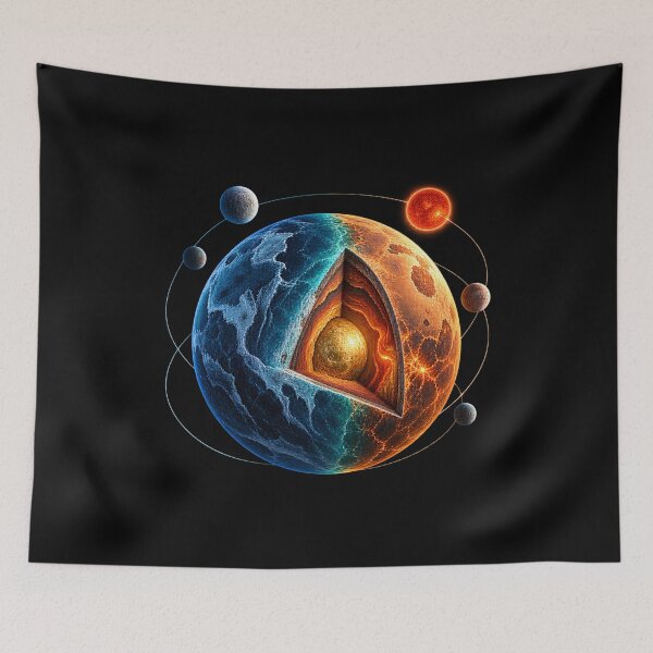 Item preview, Tidally Locked Exoplanet Cutaway – Day and Night World designed and sold by AMICO77.