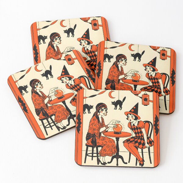 Item preview, Vintage Halloween Trick or Treaters 1920s Witch Costume Art designed and sold by GymTanLaundry.