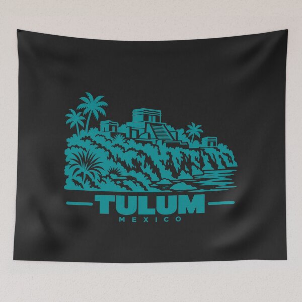 Item preview, Tulum Mexico Line Art Landmark Poster designed and sold by CMYKStudio.