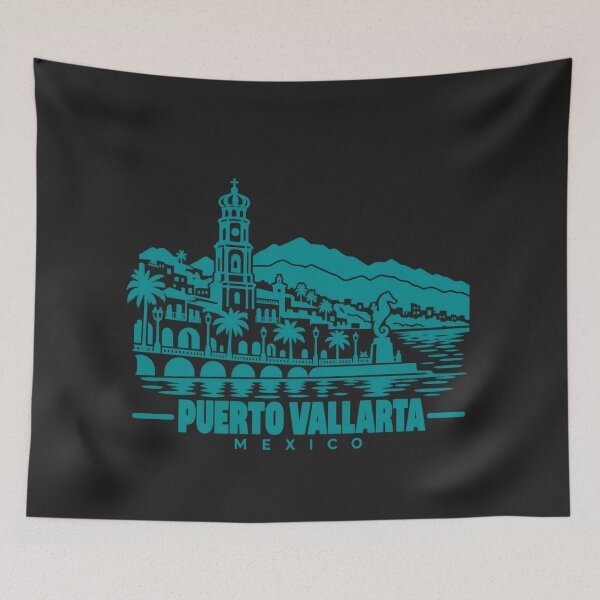 Item preview, Puerto Vallarta Mexico Line Art Coastline Poster designed and sold by CMYKStudio.