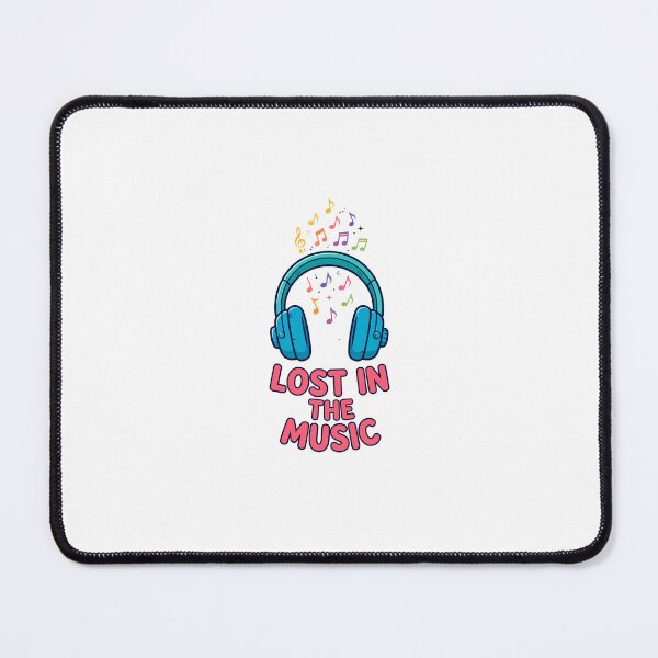 Item preview, Lost In The Music Headphones Graphic T-Shirt designed and sold by Worn and Witty.