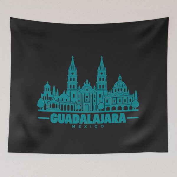 Item preview, Guadalajara Mexico Line Art Skyline Poster designed and sold by CMYKStudio.