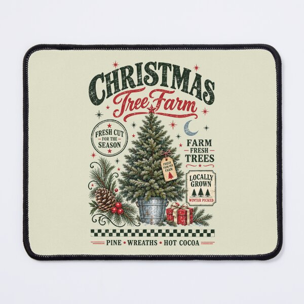 Item preview, Retro Christmas Tree Farm, Vintage Christmas designed and sold by Saitokuu7Art.