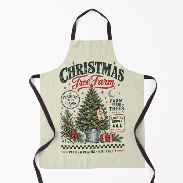 Item preview, Retro Christmas Tree Farm, Vintage Christmas designed and sold by Saitokuu7Art.