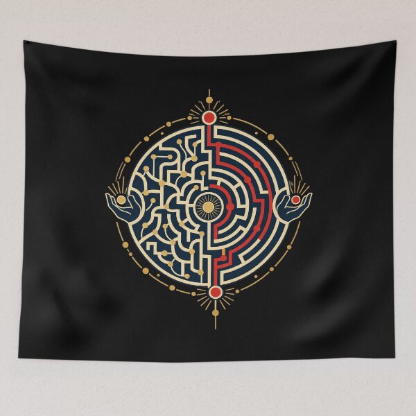 Item preview, Free Will Versus Fate – Philosophy Labyrinth Art designed and sold by AMICO77.