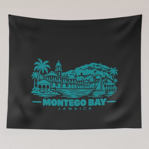Item preview, Montego Bay Jamaica Line Art Coastline Poster designed and sold by CMYKStudio.