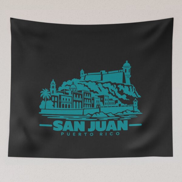 Item preview, San Juan Puerto Rico Line Art Landmark Poster designed and sold by CMYKStudio.