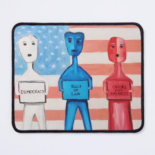 Item preview, Three activists with US flag designed and sold by RoderickArtDC.