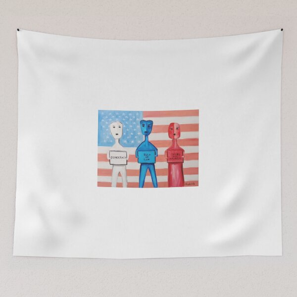 Item preview, Three activists with US flag designed and sold by RoderickArtDC.