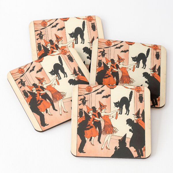 Item preview, Vintage Halloween Trick or Treaters 1920s Witch Costume Art designed and sold by GymTanLaundry.