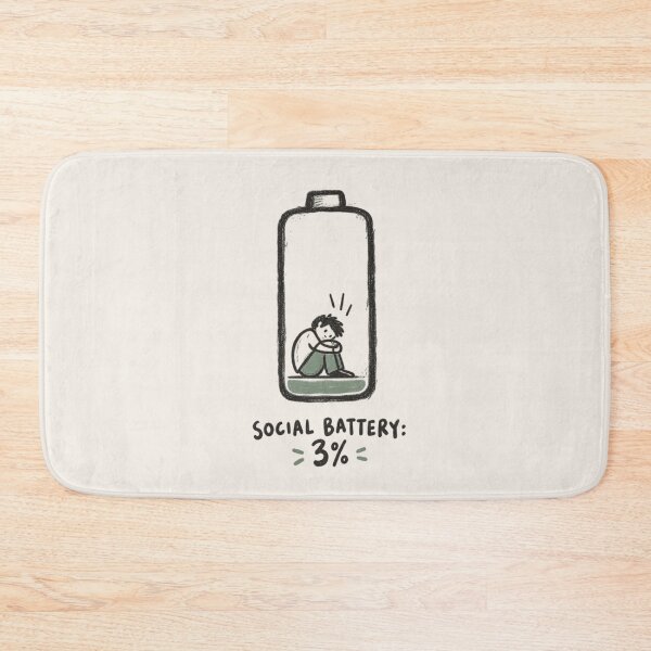Item preview, Social Battery 3% | Introvert Energy Funny Doodle designed and sold by Moons Studio.