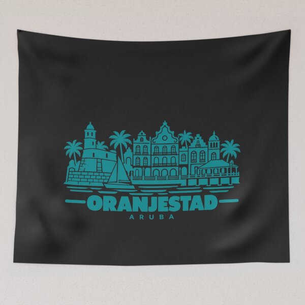 Item preview, Oranjestad Aruba Line Art Coastline Poster designed and sold by CMYKStudio.