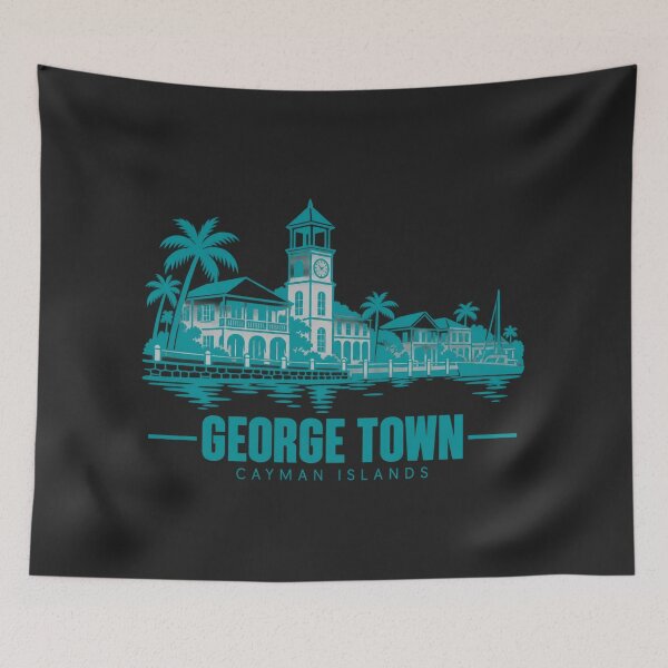 Item preview, George Town Cayman Islands Line Art Coastline Poster designed and sold by CMYKStudio.