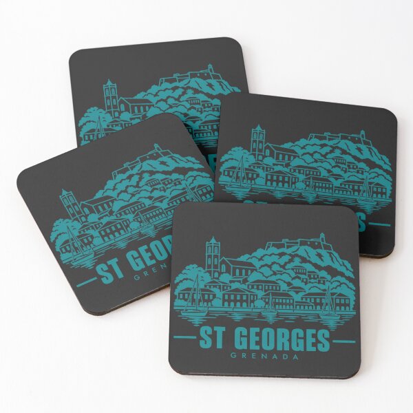 Item preview, St Georges Grenada Line Art Coastline Poster designed and sold by CMYKStudio.