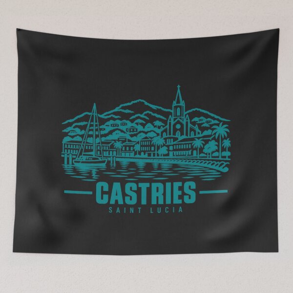 Item preview, Castries Saint Lucia Line Art Coastline Poster designed and sold by CMYKStudio.