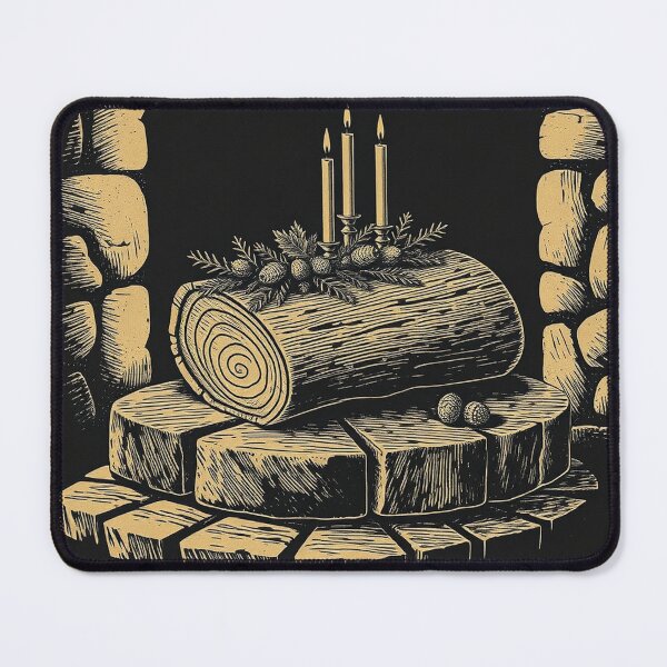 Item preview, Yule Log Vintage Engraving, Gothic Christmas Art designed and sold by GildedFolio.