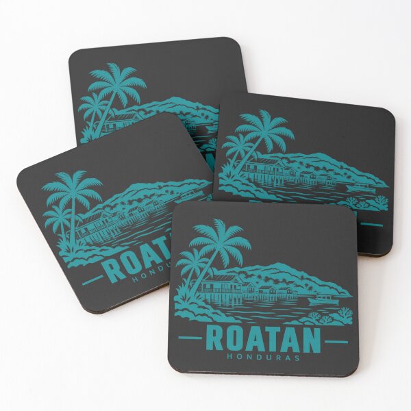 Item preview, Roatan Honduras Line Art Coastline Poster designed and sold by CMYKStudio.